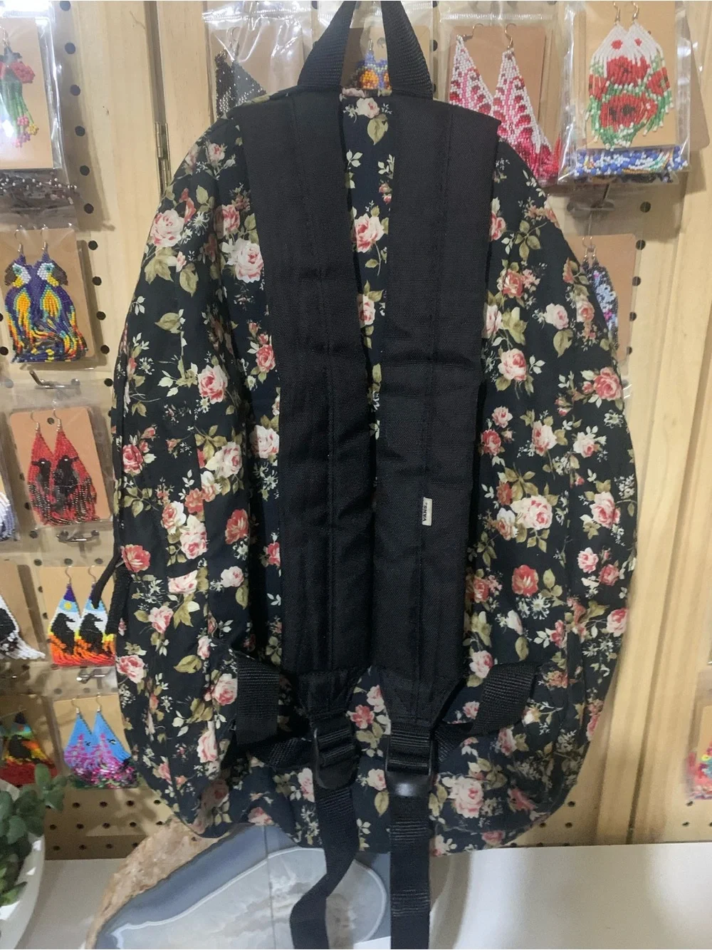 Vans Floral Black and Pink Printed back pack - Feminine Garden Print